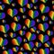 LGBT Pride Colored Hearts over Black Tile Pattern Repeat Background