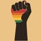 lgbt pride day and month clenched fist colorful