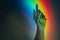 Lgbt pride diversity freedom female hand rainbow