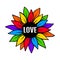 Lgbt pride. Gay parade. Rainbow sunflower flag. Lgbtq vector symbol isolated on a white background.