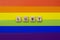 LGBT pride. Lesbian Gay Bisexual Transgender.LGBT letters on LGBT flag. The concept of rainbow love. Human rights and tolerance.