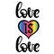 Lgbt pride lettering for gay marriage