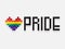 LGBT pride pixel art vector on white background.Vector template for poster, social network, banner, cards. word PRIDE for poster.