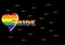 LGBT pride sign concept. Rainbow or multicolor of pride text with a cute heart on black background, Celebrate Diversity. Love is