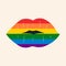 Lgbt pride sign in vector format. Rainbow lips.