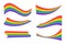 LGBT pride symbol - bright rainbow waving flag set. Vector collection of colorful Pride ribbons isolated. Clip art