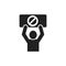 LGBT protest black glyph icon. No homofobia. Human holds rainbow nameplate with a stop sign. Discrimination concept. Pride, rights