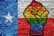 LGBT Protest Fist on a Texas brick Wall Flag