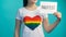 lgbt protest gay rights woman sign rainbow heart