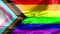 LGBT Rainbow Flag with inclusion and progression colors.