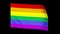 LGBT rainbow flag waving in the wind. 3D render.