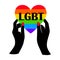 Lgbt rainbow heart. Gay parade. Lgbtq vector symbol isolated on a white background. Rainbow flag.