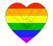 LGBT rainbow heart with holding hands outline. The concept of homosexual love, gay lesbian bisexual transgender people