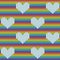 LGBT rainbow knitted seamless pattern with hearts. Vector illustration for pride flag, rainbow background.