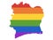LGBT Rainbow Map of Cote d`Ivoire