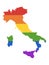 LGBT Rainbow Map of Italy