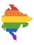 LGBT Rainbow Map of Montenegro