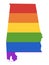 LGBT Rainbow Map of USA State of Alabama