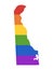 LGBT Rainbow Map of USA State of Delaware