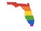 LGBT Rainbow Map of USA State of Florida