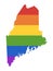 LGBT Rainbow Map of USA State of Maine