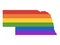 LGBT Rainbow Map of USA State of Nebraska