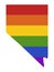 LGBT Rainbow Map of USA State of Nevada