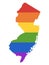 LGBT Rainbow Map of USA State of New Jersey