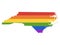 LGBT Rainbow Map of USA State of North Carolina