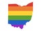 LGBT Rainbow Map of USA State of Ohio
