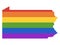 LGBT Rainbow Map of USA State of Pennsylvania