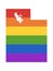 LGBT Rainbow Map of USA State of Utah
