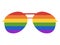 LGBT Rainbow Picture of Pilot Police Glasses