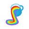 LGBT rainbow symbol icon. Rainbow fluid pours out of a cup. Gay pride, vector illustration.