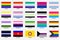 LGBT sexual identity pride flags collection.