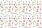 LGBT symbols - seamless pattern on white background. Flags  hearts  rainbows  badges - in LGBT colors. Lettering: Love  Be