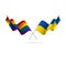 LGBT and Ukraine flags. Rainbow flag. Vector illustration.