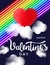 LGBT Valentine\\\'s day vector background with red hearts, clouds and neon flag colors