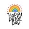 LGBT vector illustration. Happy Pride day hand drawn modern lettering