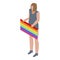 Lgbt woman flag icon, isometric style