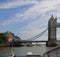 LGBTI flag waving in front of the tower bridge in London