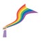 Lgbtq community pride, hand with flag rainbow parade celebration isolated icon design