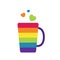 LGBTQ community symbol of rainbow colored cup