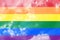 LGBTQ concept ,LGBTQ flag with Clouds sky, LGBT pride flag or Rainbow pride flag include of Lesbian, gay, bisexual, and