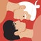 LGBTQ couple isolated as concept of romance, love, homosexuality, flat vector illustration with gay or homosexual men