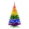 LGBTQ flag painted on the Christmas tree, 3D rendering