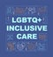 LGBTQ inclusive care word concepts dark blue banner