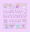 LGBTQ inclusive care word concepts pink banner