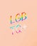LGBTQ+ Letters Rainbow Pride Celebration Lesbian Gay Bisexual Trans Transgender Queer + Multicolour Peach Background