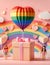 LGBTQ lovers gift box with a large rainbow heart balloon of rainbow colors